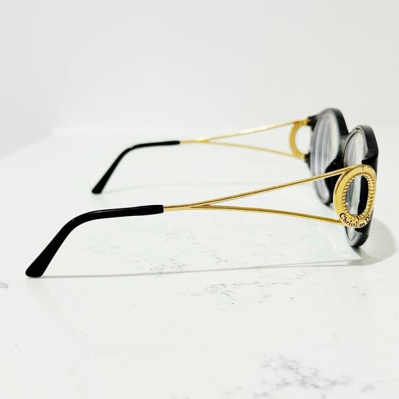 Christian Dior Vintage 80s/90s Black and Gold 2661 Sunglass Frames Marc Bohan - Picture 3 of 13